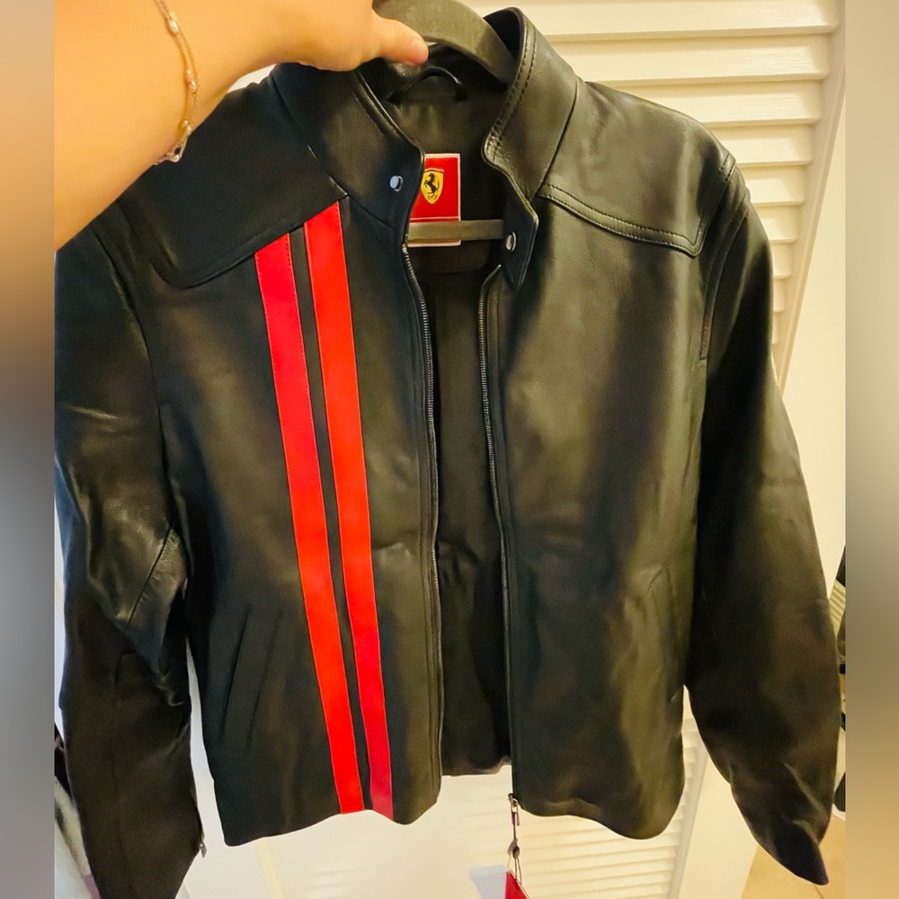 AUTHENTIC Men’s Ferrari Leather Racer Jacket
